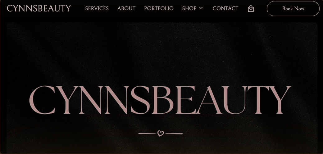 CynnsBeauty website before OHR showing the old homepage